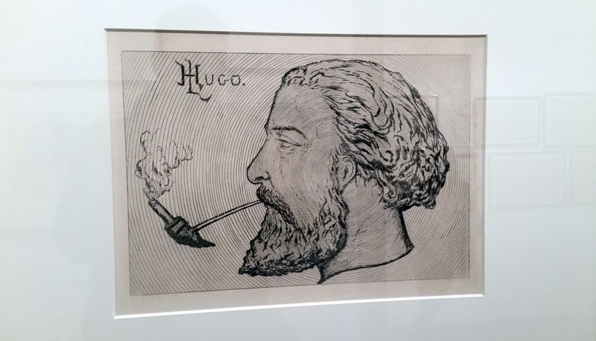 Autoportrait de profil par taille unique en spirale, par Léopold Hugo.