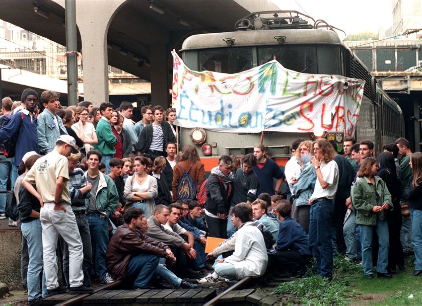 Octobre 1995. 500 étudiants bloquent la gare de Rouen