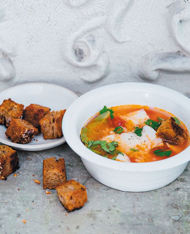 Soupe de morue à la coriandre à ma façon