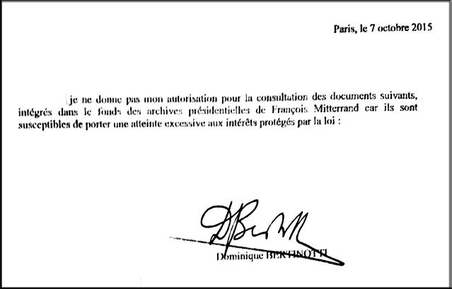Lettre de rejet de Dominique Bertinotti