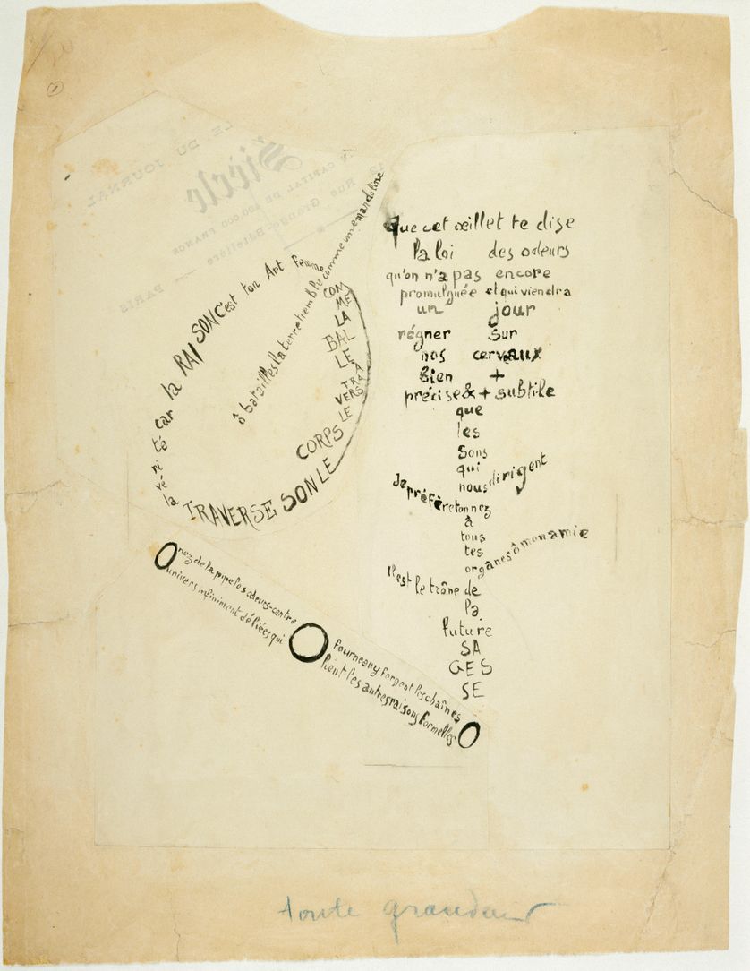 La Mandoline, l'Oeillet et le Bambou: calligramme de la série Etendards 1914-15