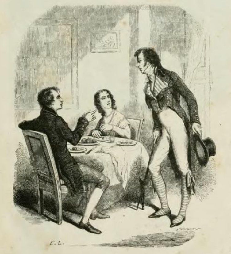 Illustration de la page de titre du roman "Le chevalier de Maison-Rouge" de Dumas - gravure d'Eugène Lampsonius - 1853