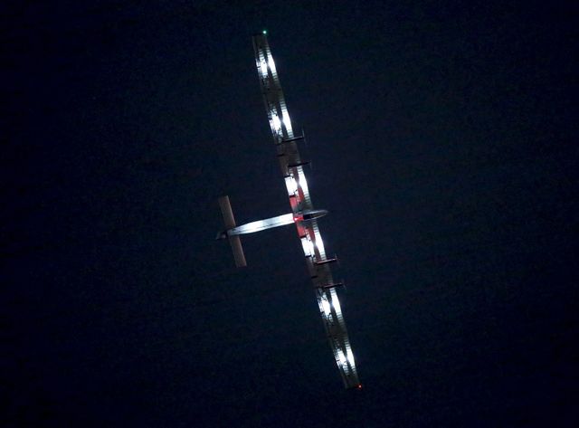 Solar Impulse en juin 2015, peu avant son atterrissage au Japon