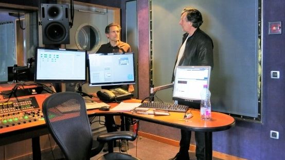 France Musique cabine du studio 142, Philippe Venturini & Jean-Yves Clément (de g. à d.) ©Annick Haumier-Radio France