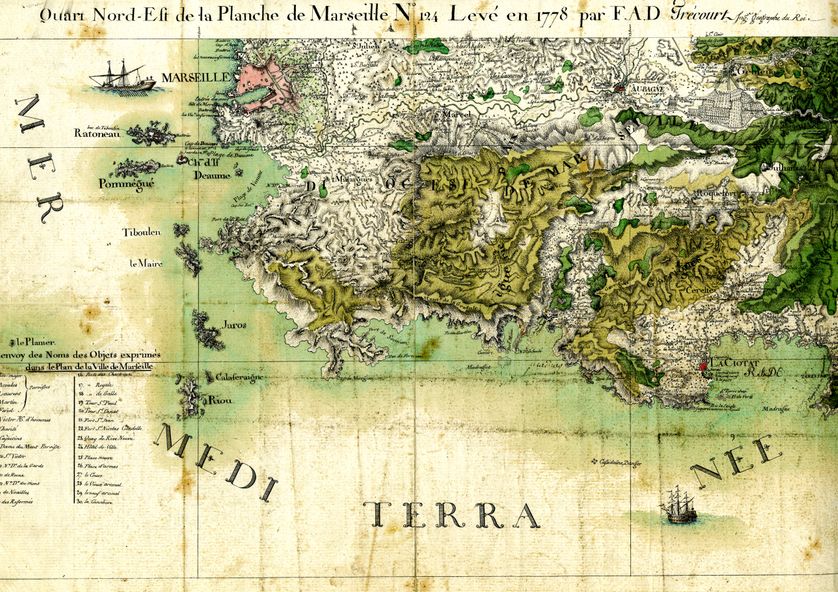 Minute de la carte de Marseille, première version