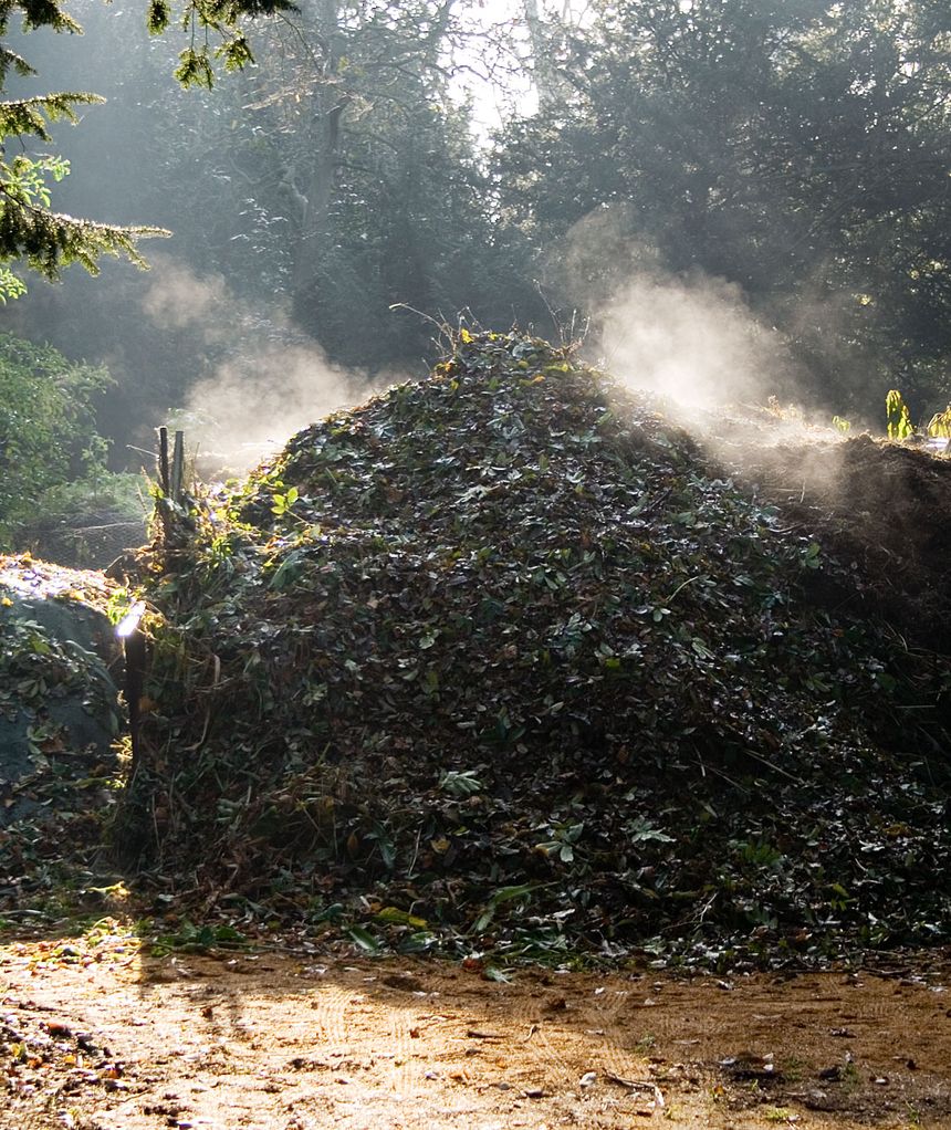 Tas de déchets au compostage
