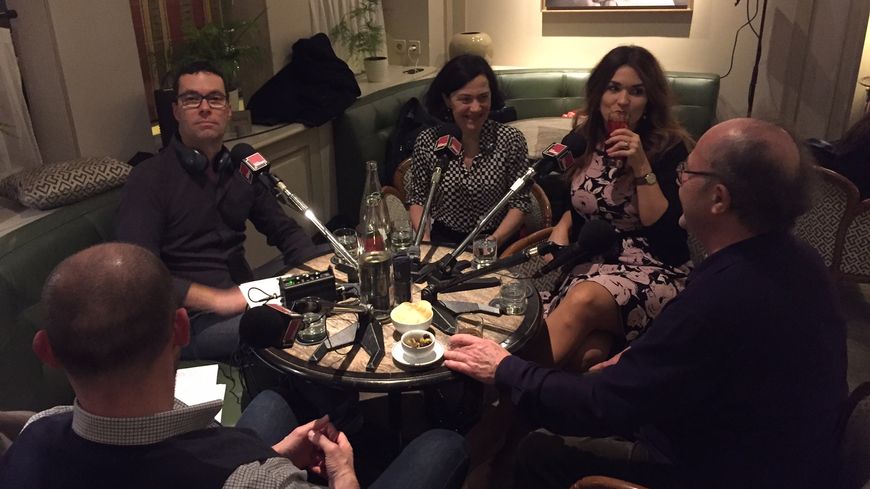 Lionel Esparza avec ses invitées au Relais Bedford : Olga Peretyatko, Alain Planès et Stéphane Degout