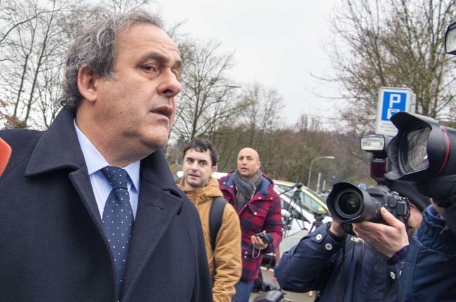 Michel Platini lors de son arrivée à la FIFA à Zurich