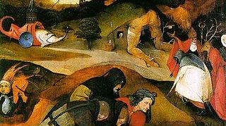 Panneau de gauche du Triptyque de la Tentation de St Antoine