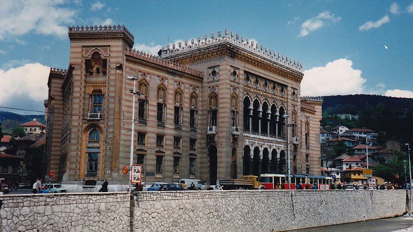 La Bibliothèque Vijecnica à Sarajevo en 1987