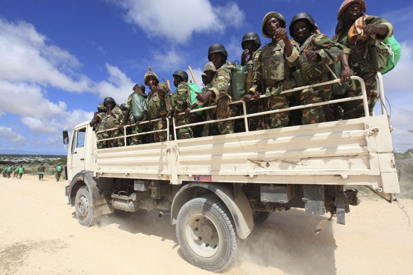 Des militaires burundais à Mogadiscio en mai 2012 dans le cadre de l'AMISOM