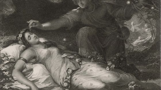 Scene from Shakespeare's "Midsummer Night's Dream" with Puck and Titania ©Sipa - Mary Evans