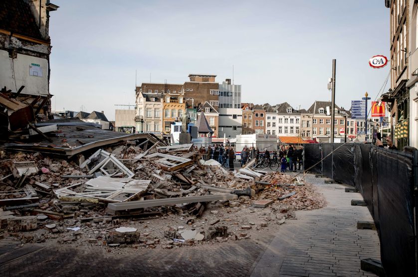 Un immeuble effondré aux Pays-Bas en février 2016
