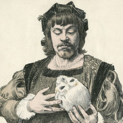 Jean Mounet-Sully (1841-1916) acteur français dans le rôle d'Hamlet