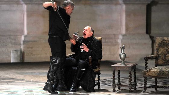 Filage de "Hamlet' avec Philippe Torreton, Grignan, 2011. ©Sipa - Raymond Delalande