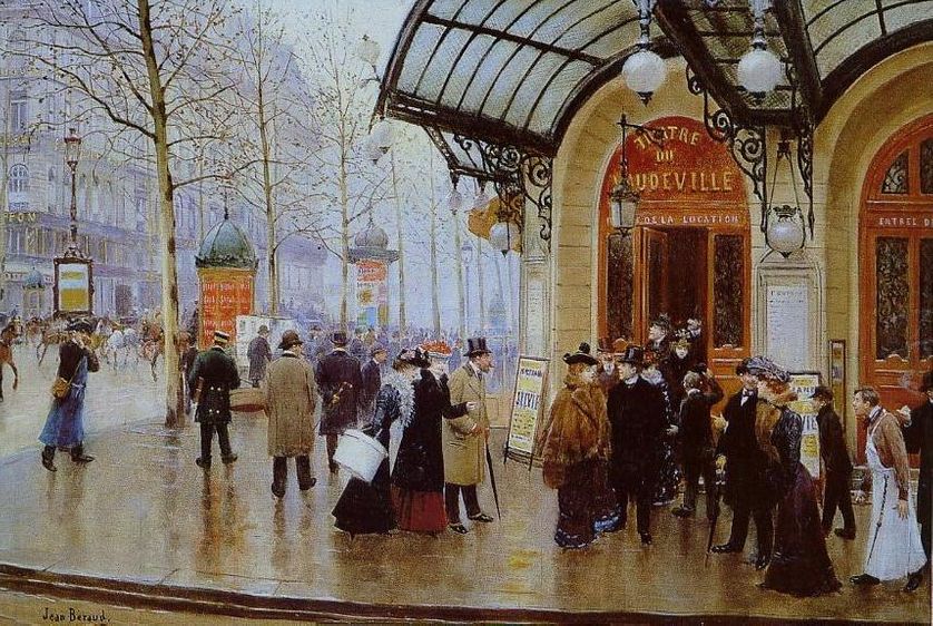 Tableau de Jean Beraud "Boulevard des Capucines et le théâtre de Vaudeville"