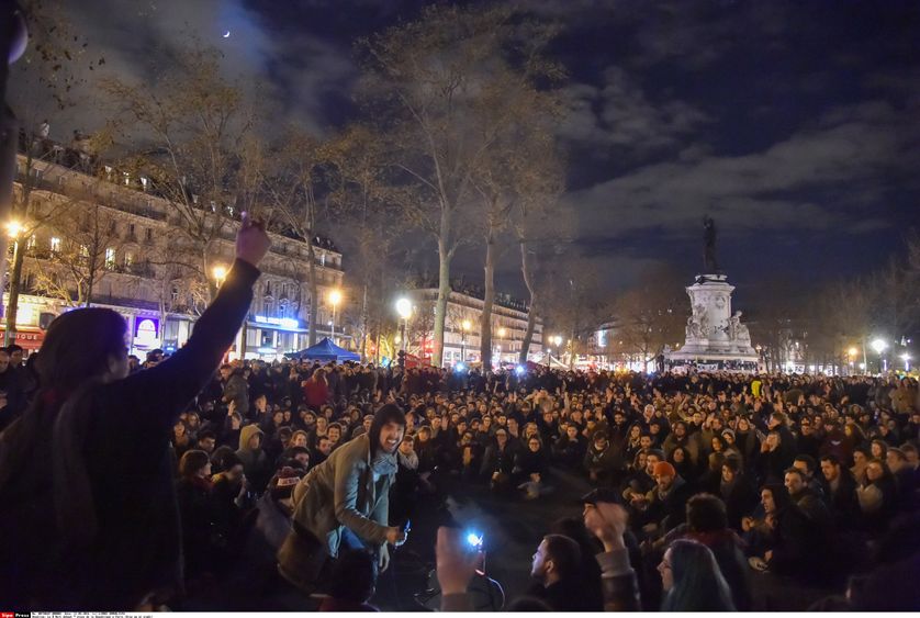 Occupation de la place de la République lors d'une Nuit Debout