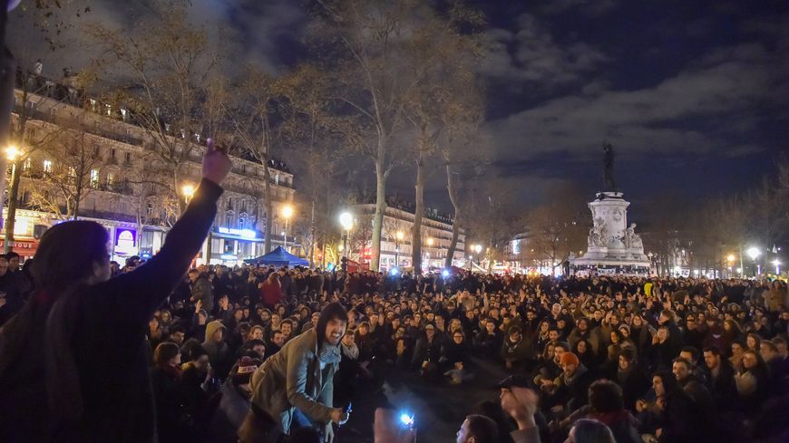 Occupation de la place de la République lors d'une Nuit Debout