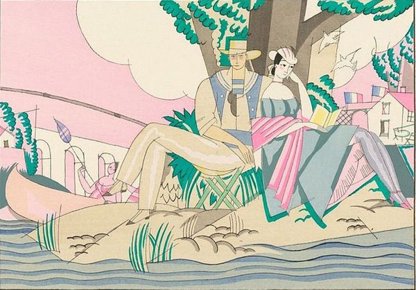 Charles Martin : La pêche, illustration pour Sports & divertisements de Satie /Houghton Typ 915.14.7700, Houghton Library, Harvard University