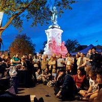 Rassemblement de Nuit Debout, Place de la République à Paris, 8 mai 2016