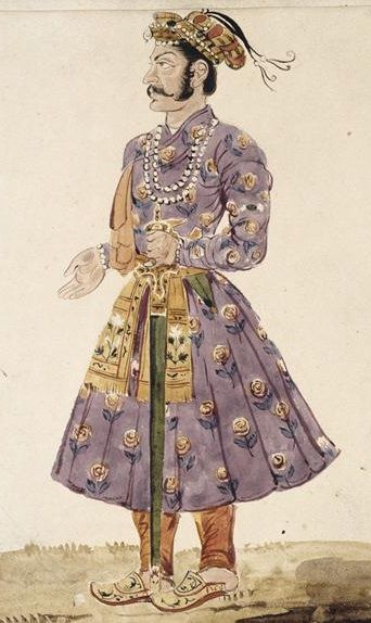 Homme en costume persan, vu de profil vers la gauche