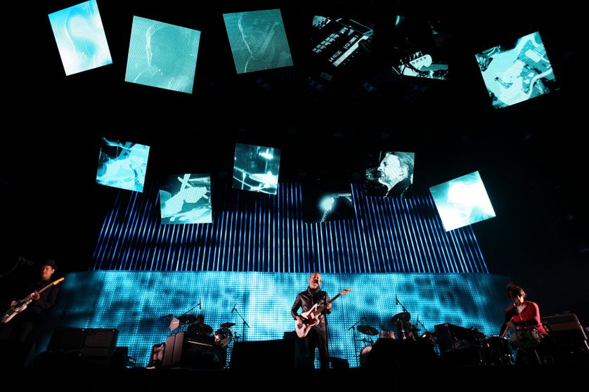 Radiohead lors d'un concert en Californie en 2012