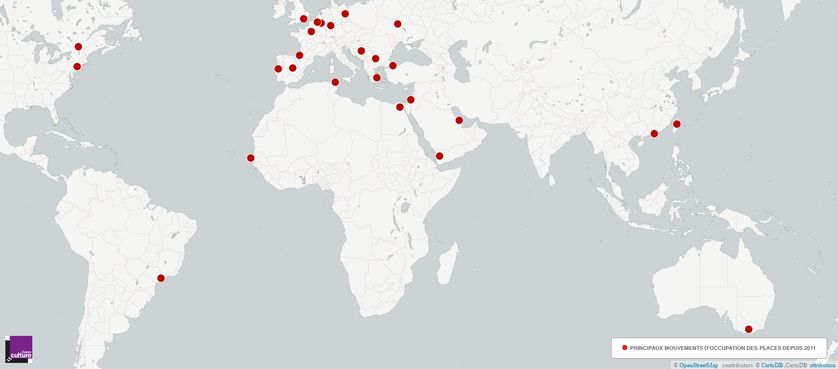 Les principaux mouvements d'occupation des places depuis 2011