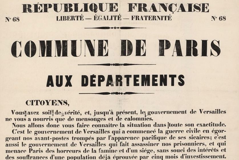 La Commune de Paris, aux départements