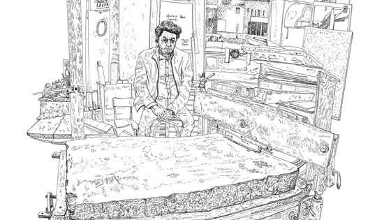 Christelle Téa,Portrait de Jean-Michel Alberola,Encre de Chine sur papier 65x50 - 2015, Courtesy de l'artiste