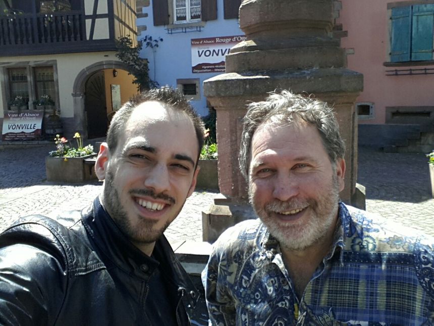 Damien avec Jean Charles à Ottrott, un fan de Bernadette et Jean-Claude