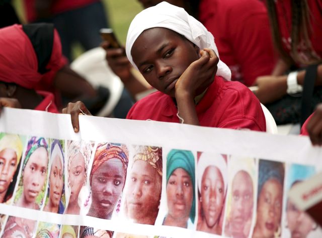 A Abuja, en aout 2015, manifestation pour les lycéennes de Boko Haram