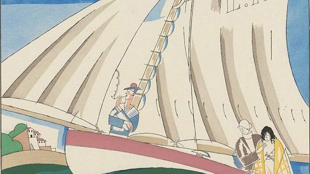 Charles Martin : Yachting, illustration pour Sports & divertisements de Satie /Houghton Typ 915.14.7700, Houghton Library, Harvard University