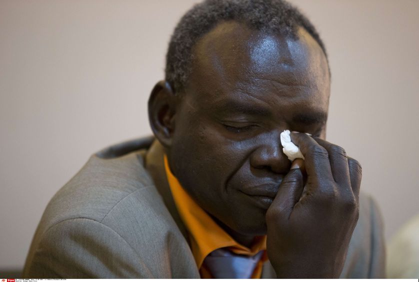 Clément Abaïfouta au procès de Hissene Habre