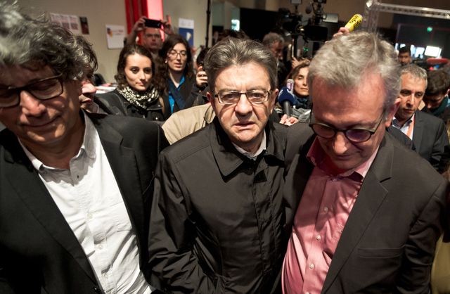 Jean-Luc Mélenchon et Pierre Laurent au congrès du PC à Aubervilliers