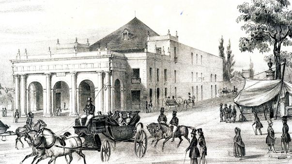 Teatro Tacon, dessin de Mialhe vers 1860-1870 i, "Album Pintoresco de la Isla de Cuba", La Havane, ca 1855