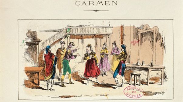 France, Paris, Carmen by Georges Bizet, scene 4 from Rose Album © DEA PICTURE LIBRARY