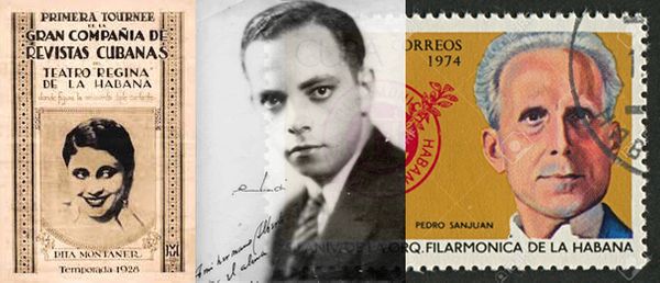 Affiche du Théâtre Régina de La Havane (Rita Montaner, 1928) / Amadeo Roldan peu après son arrivée à La Havane en 1929 / Pedo Sanjuan