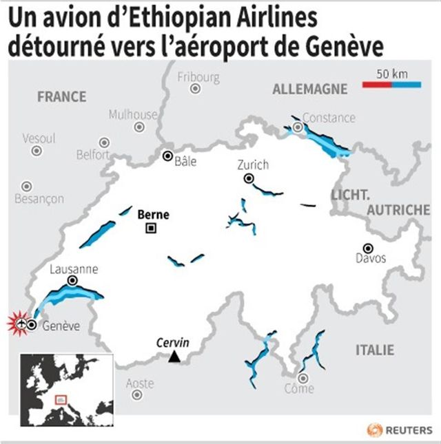 un avion d’ethiopian airlines détourné vers l’aéroport de genève