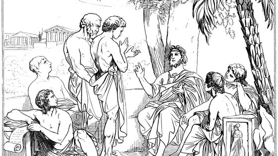 Platon dans son académie - dessin d'après la peinture de Carl Johan Wahlbom