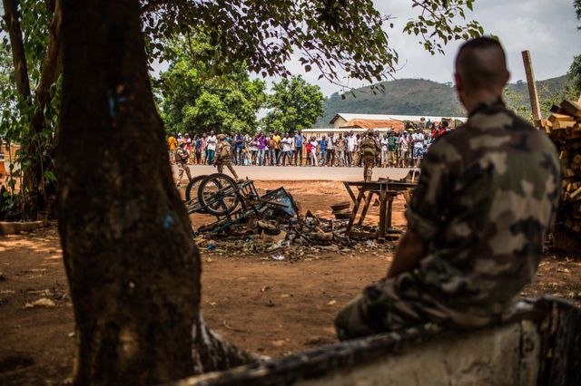Soldats de l'opération Sangaris à Bangui en février 2014