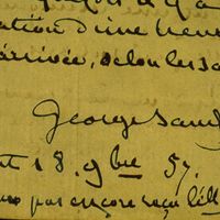 Signature de George Sand le 18 novembre 1857 à Nohant