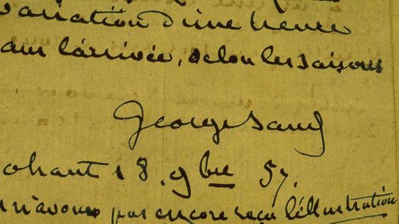 Signature de George Sand le 18 novembre 1857 à Nohant - Musée George Sand à La Châtre