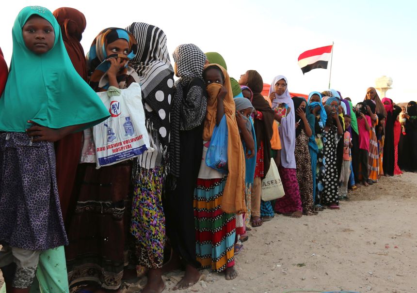 Réfugiés du Yémen dans un camp à Mogadiscio, en Somalie, en décembre 2015