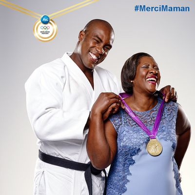 Publicité Procter & Gamble avec Teddy Riner et sa maman ambassadeur de P&G