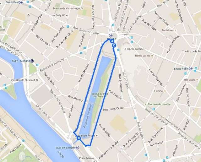 Le parcours du 23 juin : une boucle autour du Bassin de l'Arsenal (Paris 4e)
