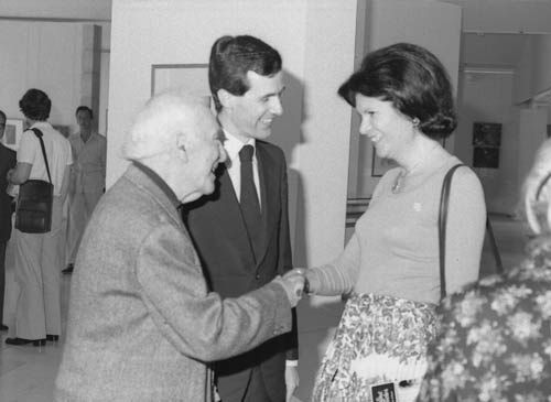 Marc Chagall avec Colette Bonnavia Pariente (1978)
