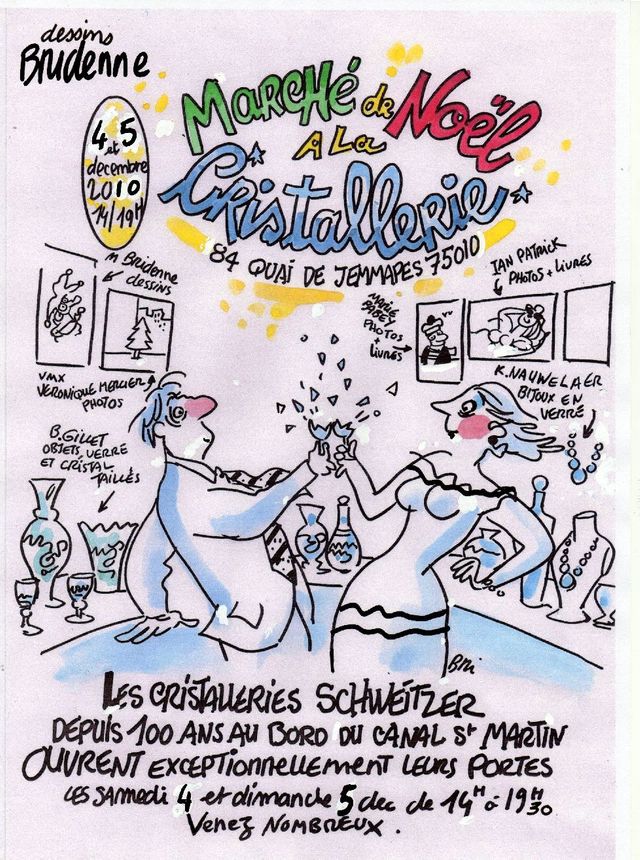le MARCHÉ DE NOEL DE LA CRISTALLERIE SCHWEITZER QUI SE TIENDRA LE 4 ET 5 DECEMBRE 84 QUAI DE JEMMAPES Paris X