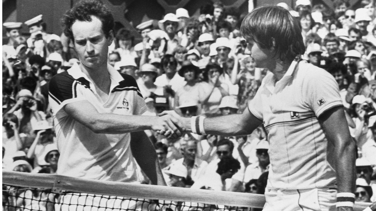 John McEnroe et Jimmy Connors en 1984 à Wimbledon.