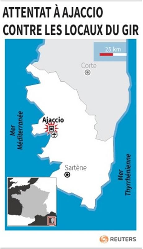 attentat à ajaccio contre les locaux du gir