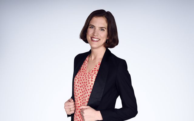 Dorothée barba sur fond gris